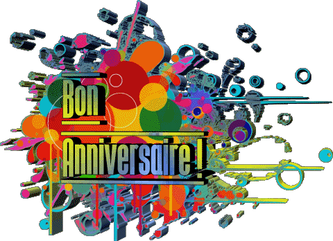 008 Sfondo trasparente Abstrait - Géométrique Bon Anniversaire Francese Messagi 