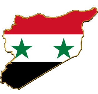 Carte Syrie Asie Drapeaux 