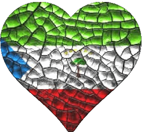 Cuore Guinea Equatoriale Africa Bandiere 