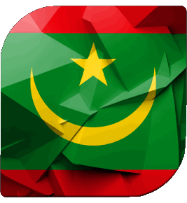 Carré Mauritanie Afrique Drapeaux 