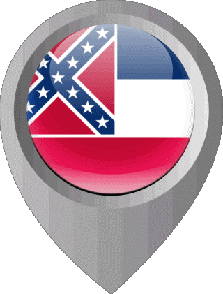 Location Pin Mississippi U.S.A - States America Flags 