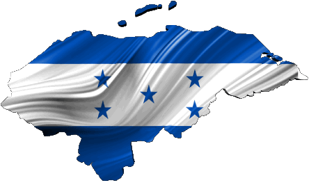 Carta Geografica Honduras America Bandiere 