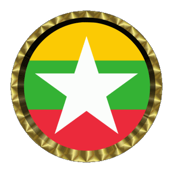 Rund - Ringe Birma Asien Fahnen 