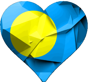 Heart Palau Oceania Flags 