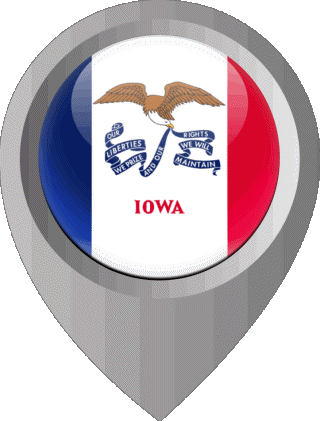 Location Pin Iowa U.S.A - States America Flags 