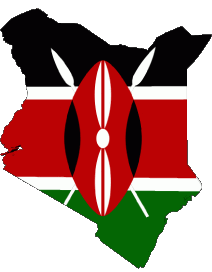 Carta Geografica Kenia Africa Bandiere 