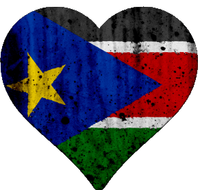 Heart South Sudan Africa Flags 