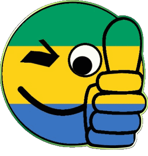 Smiley - OK Gabon Afrique Drapeaux 