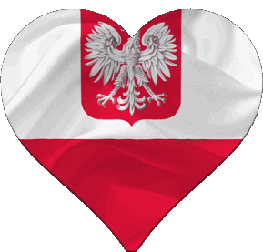 Coeur Pologne Europe Drapeaux 