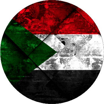 Round Sudan Africa Flags 
