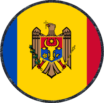 Round Moldova Europe Flags 