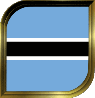 Square Botswana Africa Flags 