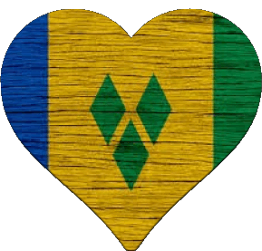 Coeur Saint Vincent et les Grenadines Amériques Drapeaux 