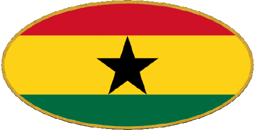 Oval Ghana Africa Flags 