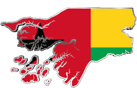 Karte Guinea Bissau Afrika Fahnen 