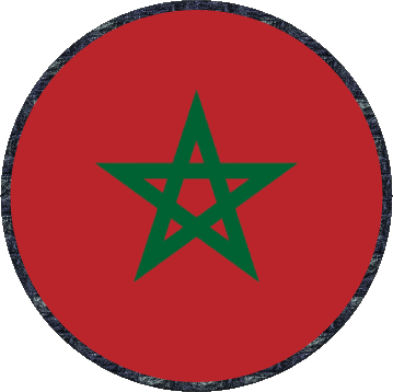 Round Morocco Africa Flags 