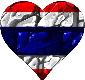 Heart Thailand Asia Flags 