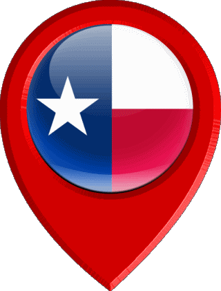 Standort-Pin Texas U.S.A - States Amerika Fahnen 