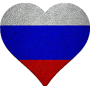 Herz Russland Europa Fahnen 