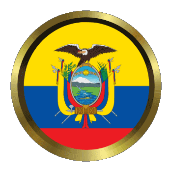 Rund - Ringe Ecuador Amerika Fahnen 