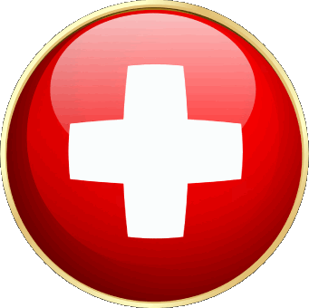 Runde Schweiz Europa Fahnen 