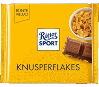 Knusperflakes-Knusperflakes Ritter Sport Chocolates Comida 