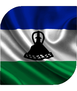 Carré Lesotho Afrique Drapeaux 
