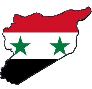 Map Syria Asia Flags 