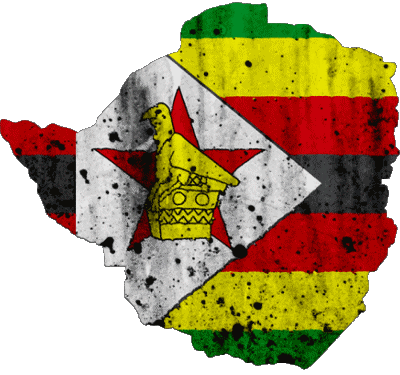 Carta Geografica Zimbabwe Africa Bandiere 