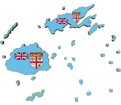 Mapa Fiyi Oceanía Banderas 
