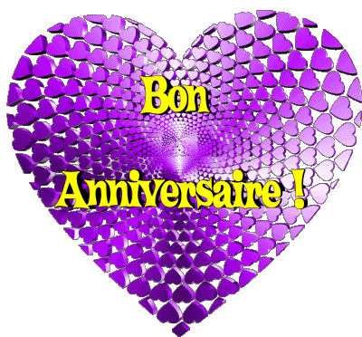 009 Coeur Bon Anniversaire French Messages 