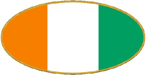 Oval 01 Elfenbeinküste Afrika Fahnen 