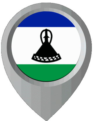 Standort-Pin Lesotho Afrika Fahnen 