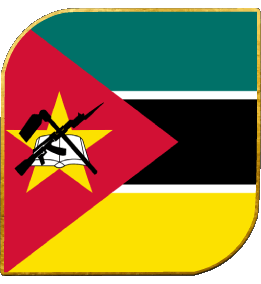 Square Mozambique Africa Flags 