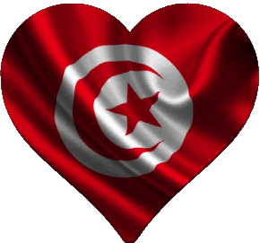 Corazón Túnez África Banderas 