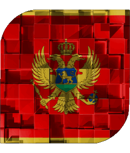 Quadrato Montenegro Europa Bandiere 