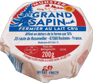 Munster le Grand Sapin Francia Formaggi Cibo 
