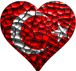 Coeur Turquie Asie Drapeaux 