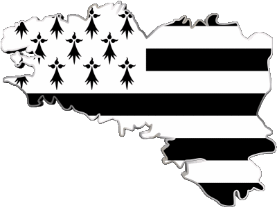 Mapa Bretaña Regiones Francia Banderas 