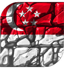 Quadrato Singapore Asia Bandiere 