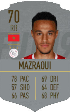 Noussair Mazraoui Maroc F I F A - Joueurs Cartes Jeux Vidéo Multi Média 