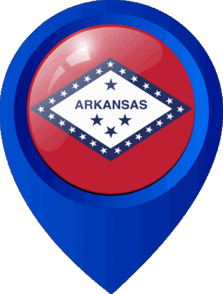 Epingle de Localisation Arkansas U.S.A - Etats Amériques Drapeaux 