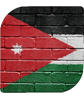 Carré Jordanie Asie Drapeaux 