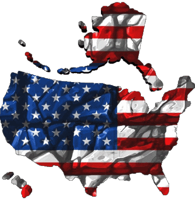 Map U.S.A - National America Flags 