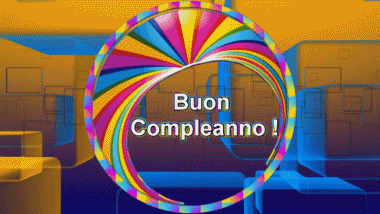 002 Fond Animé Astratto - Geometrico Buon Compleanno Italien Messages 
