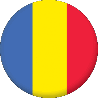 Runde Rumänien Europa Fahnen 