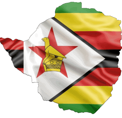Carta Geografica Zimbabwe Africa Bandiere 