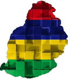 Carta Geografica Mauritius Africa Bandiere 