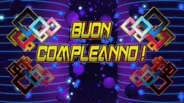 003 Fond Animé Astratto - Geometrico Buon Compleanno Italien Messages 