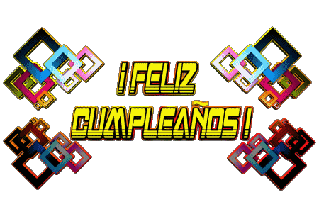 003 Transparent Background Abstracto - Geométrico Feliz Cumpleaños Spanish Messages 